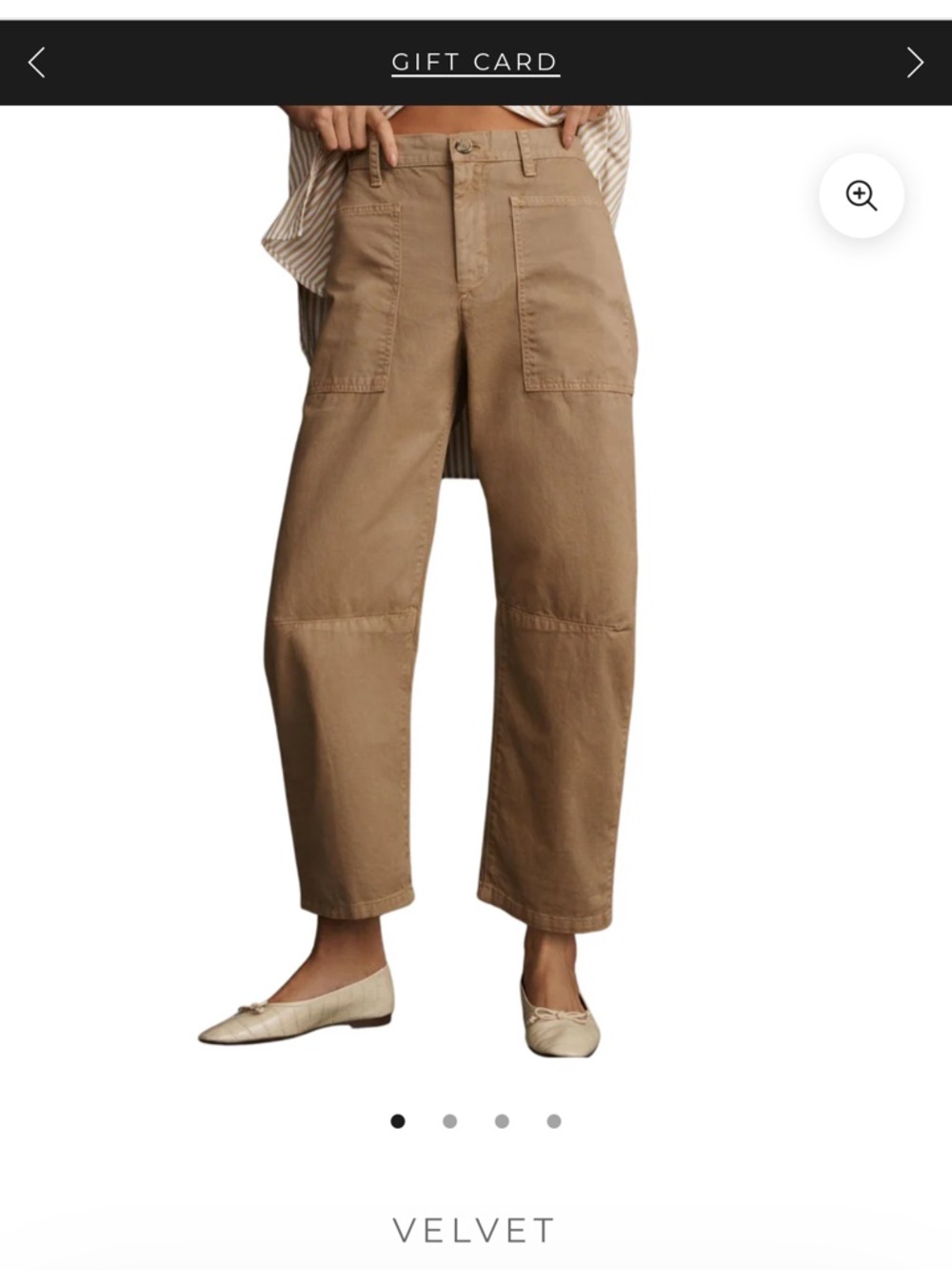 Velvet Utility Cargo Pants in Tan Brown